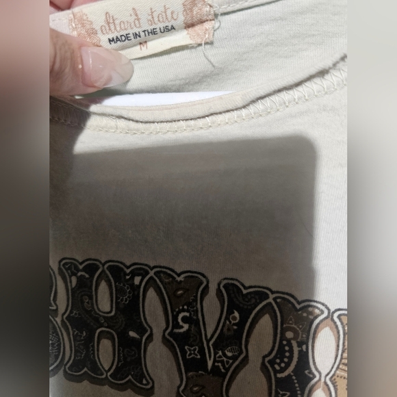 Altar'd State Cream Nashville Fringe Crop Top Size Medium EUC 20 PTP - Picture 4 of 4